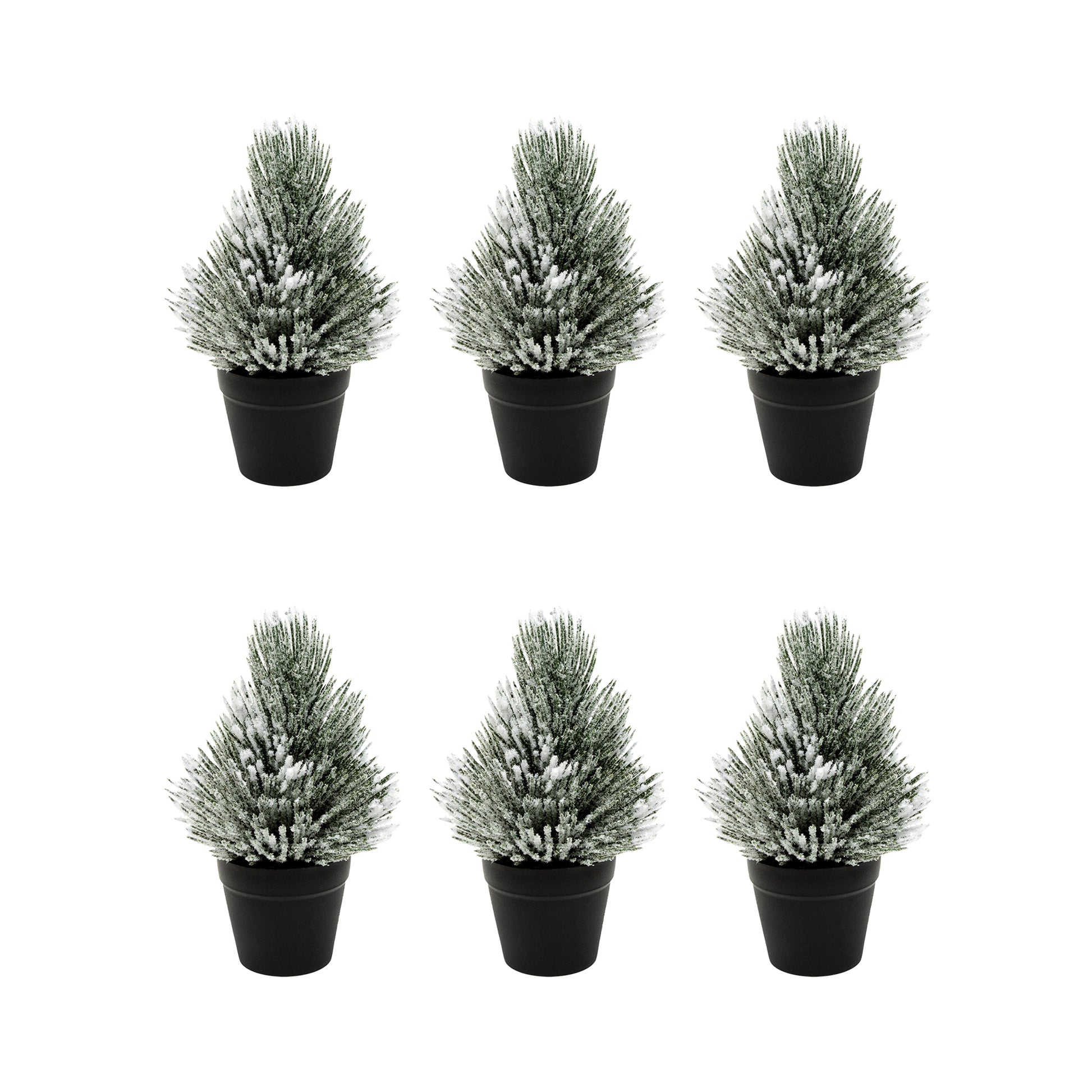 Pine Tree with Snow Small, Christmas, Holiday Decor- Set of 6