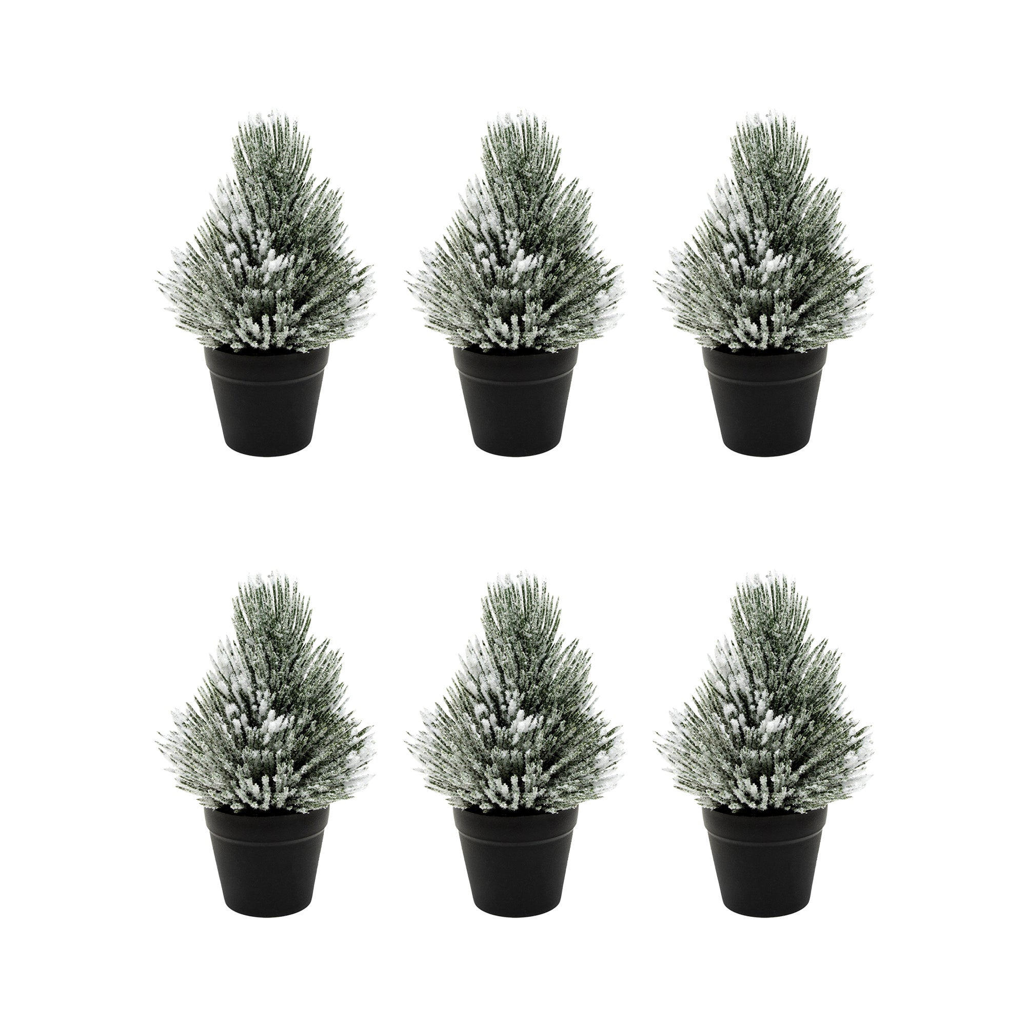 Pine Tree with Snow Small, Christmas, Holiday Decor- Set of 6
