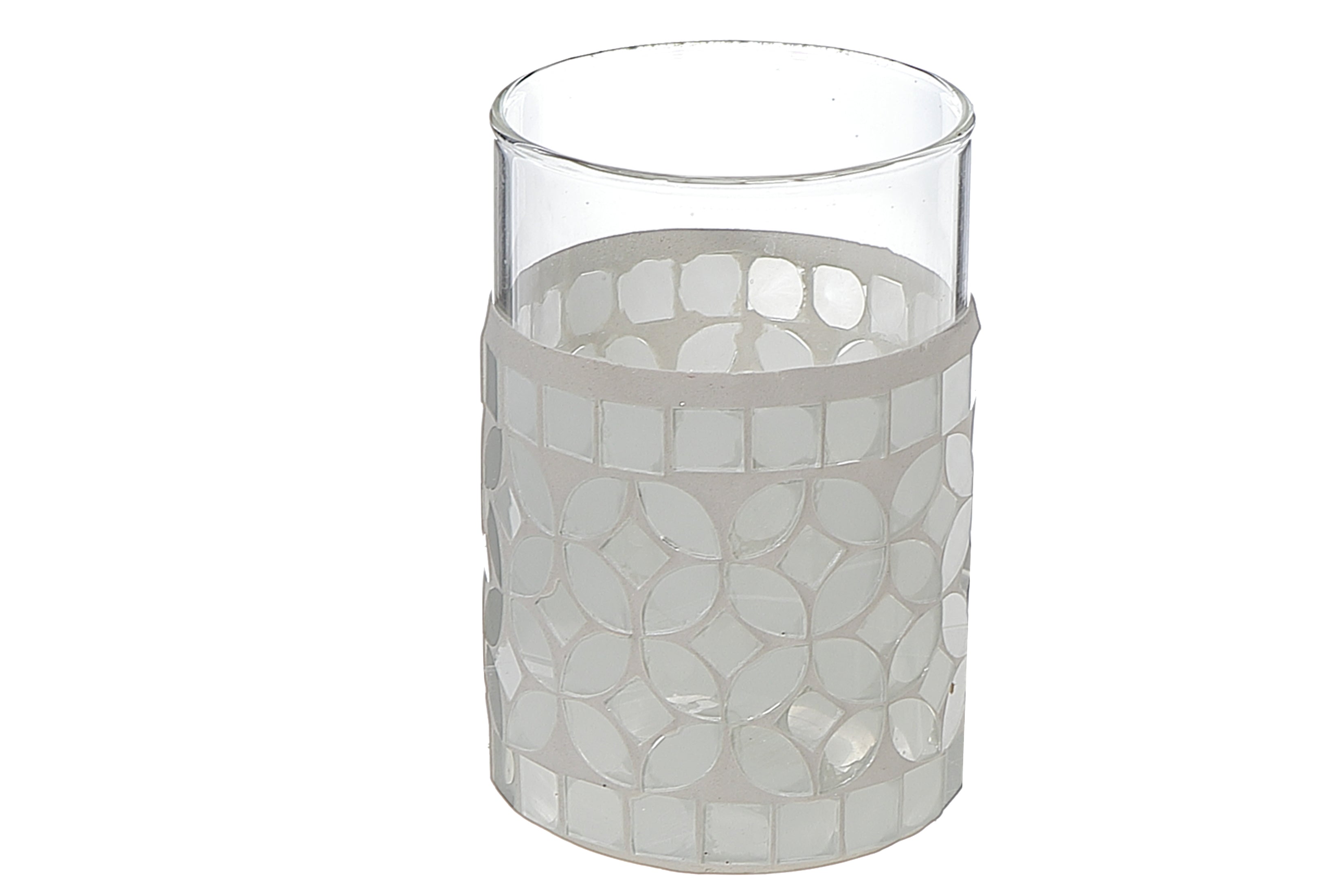Mosaic Glass Tumbler – Bathroom Toothbrush Holder, Vanity Accessory