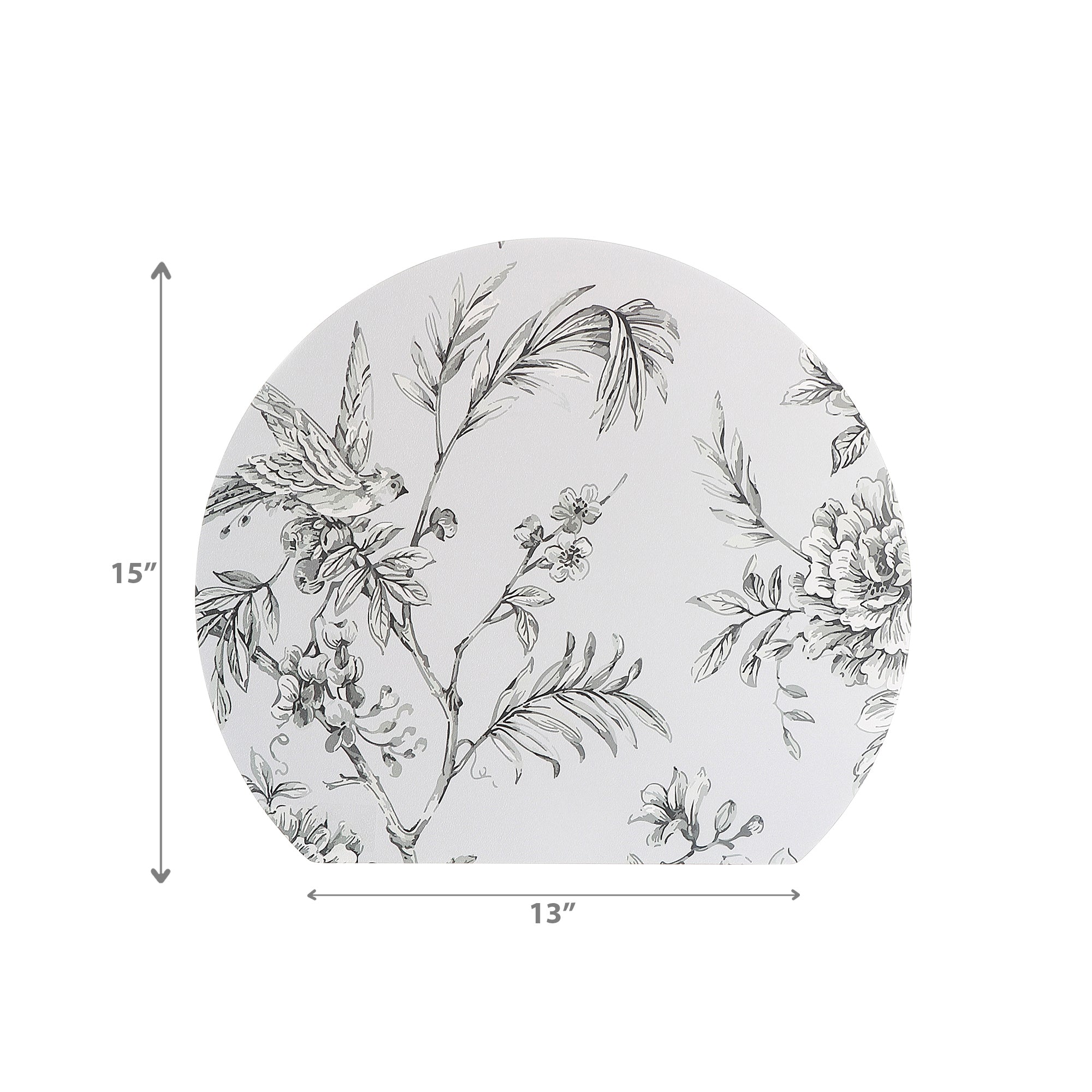 Round PVC Placemat with Edge Sepia Vintage Bloom Floral Dining Table Mat Set of 12