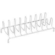 Layla White Plate Organizer Rack, Kitchen Dish Storage