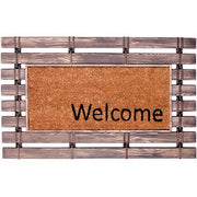 Welcome Rubber Fence Doormat with Coir Mat, Outdoor Mat
