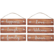 Inspirational Wooden Wall Plaques – Arrow Design, English Quotes, Assorted