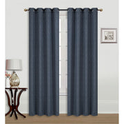 Charcoal Jacquard Blackout Curtain Panel – Linea Design, 84", Set of 2