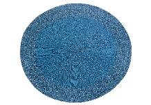 Round Vinyl Placemat with Border – Blue, Set of 12