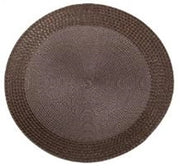 Round Vinyl Placemat with Border – Chocolate, Set of 12