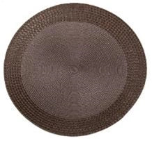 Round Vinyl Placemat with Border – Chocolate, Set of 12