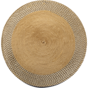 Round Vinyl Placemat with Border – Gold, Set of 12