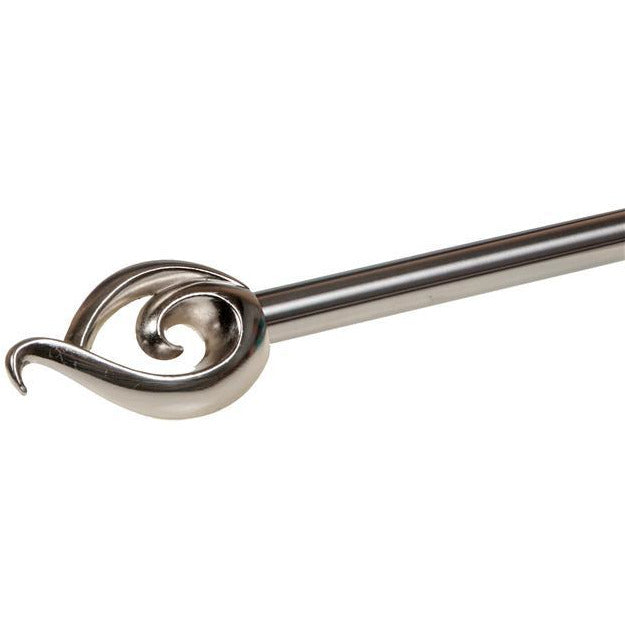 Orifice Nickel Metal Curtain Rod Set – 16/19mm, Adjustable 28-48"