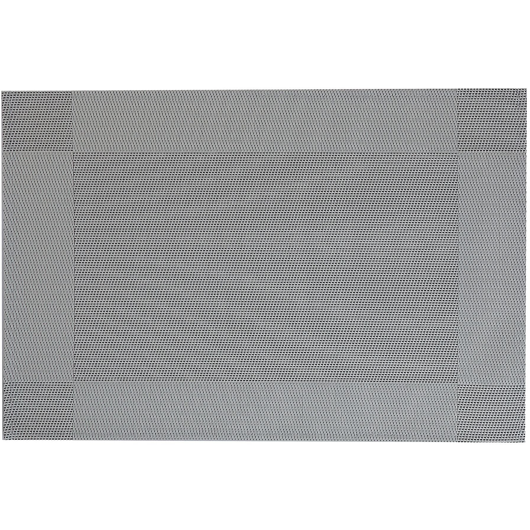 Classic Vinyl Placemat – Gray, Set of 12, Durable Tableware