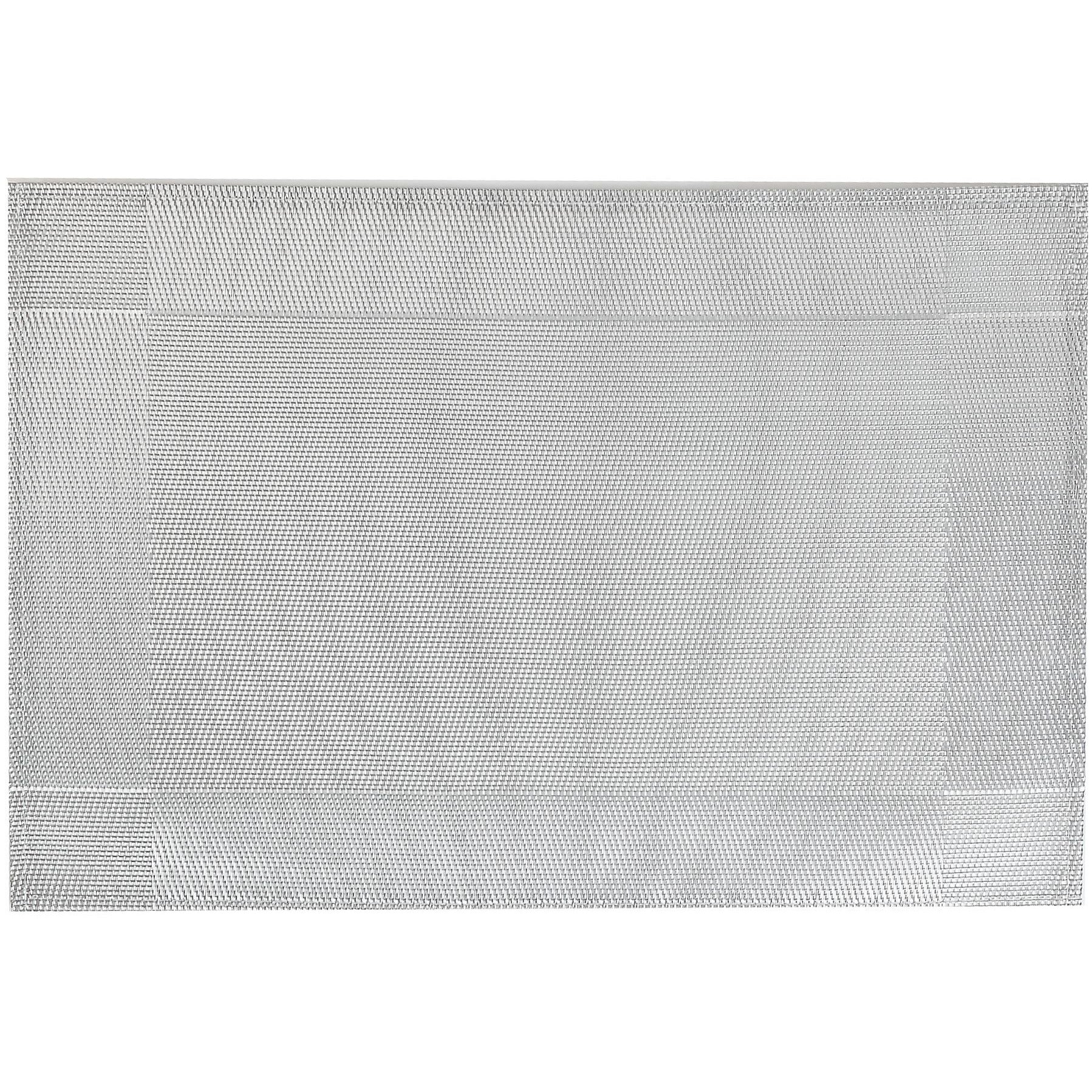 Classic Vinyl Placemat – Silver, Set of 12, Durable Tableware