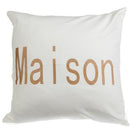 Maison - White Canvas Cushion With Gold Print - Set Of 2
