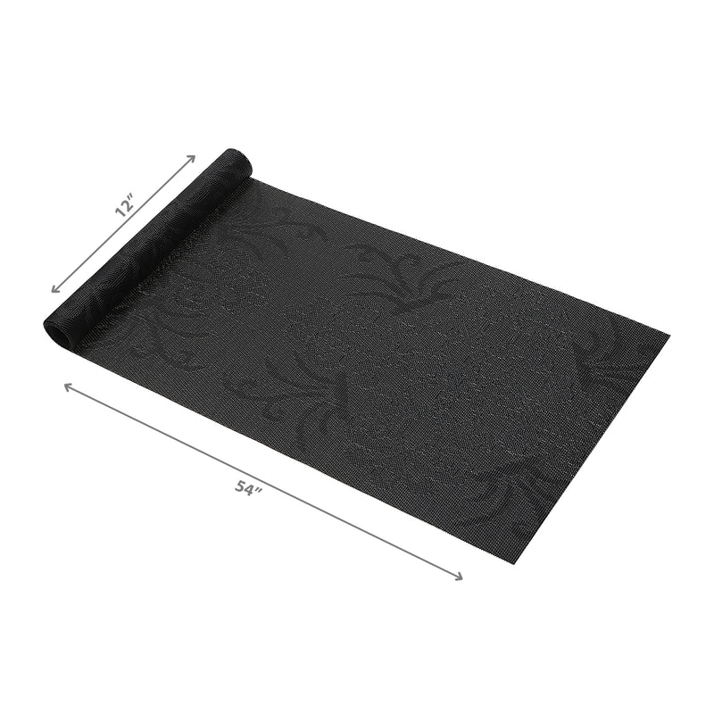 Vinyl Table Runner 54" Damask Black - Set of 2