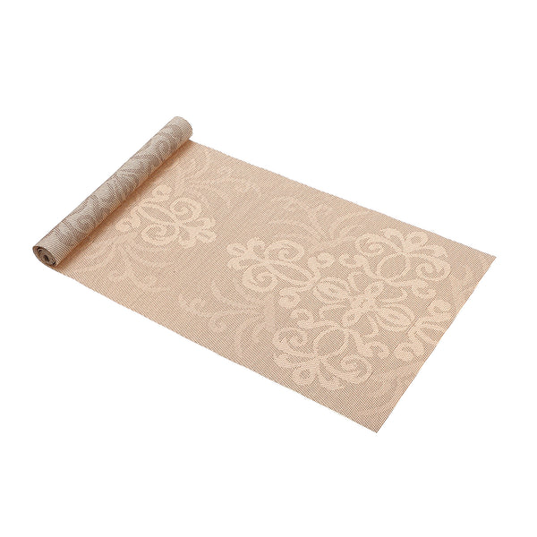 Vinyl Table Runner 72" Damask Natural - Set of 2