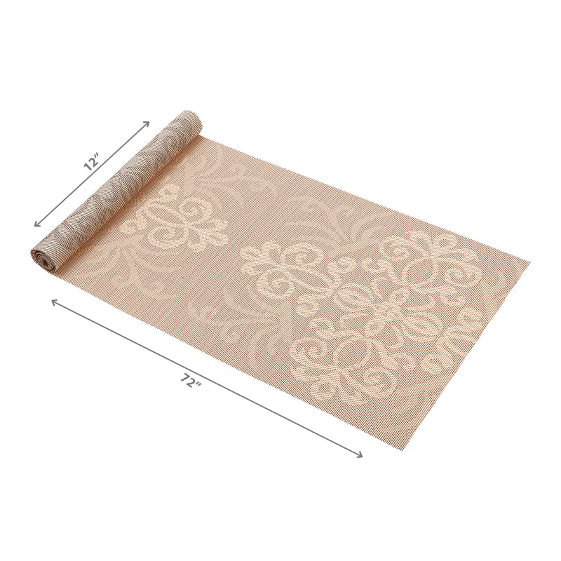 Vinyl Table Runner 72" Damask Natural - Set of 2