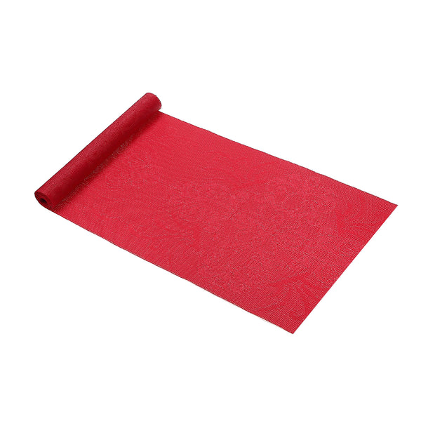 Vinyl Table Runner 72" Damask Red - Set of 2