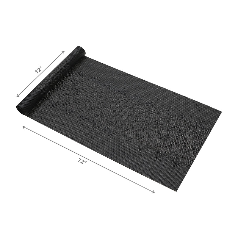 Vinyl Table Runner 72" Diamond Band Black - Set of 2