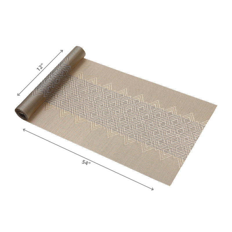 Vinyl Table Runner 54" Diamond Band Gold - Set of 2