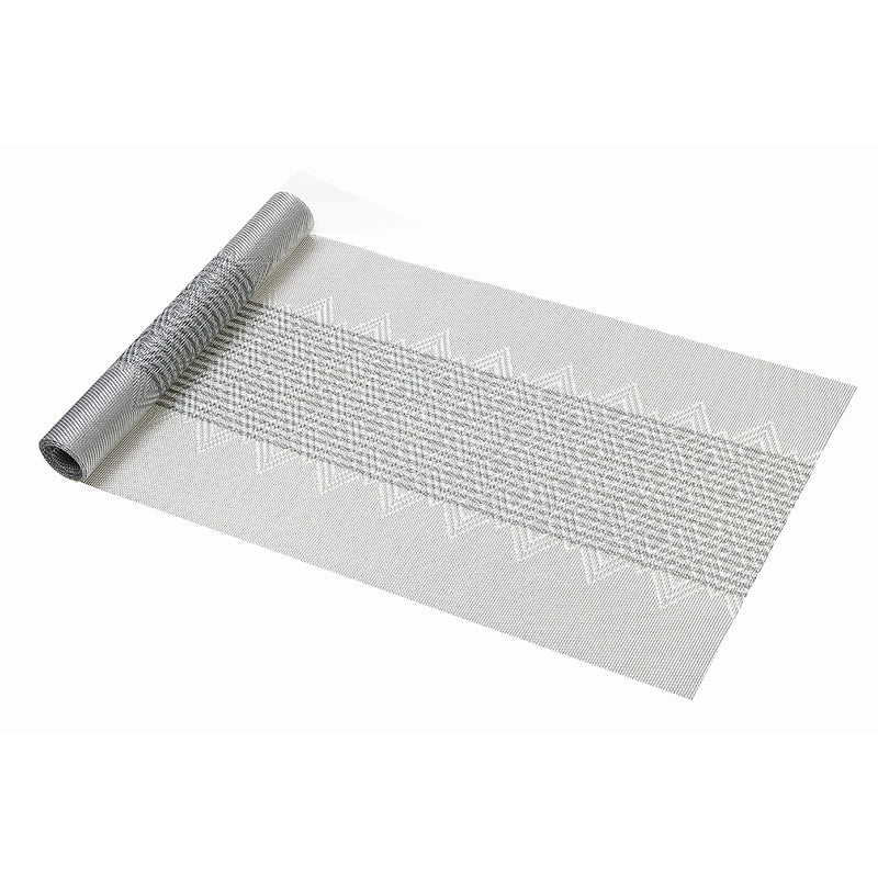 Vinyl Table Runner 54" Diamond Band Silver - Set of 2