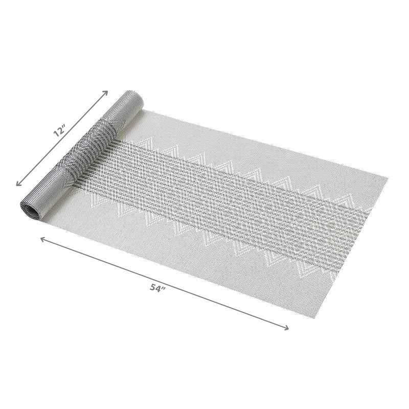 Vinyl Table Runner 54" Diamond Band Silver - Set of 2