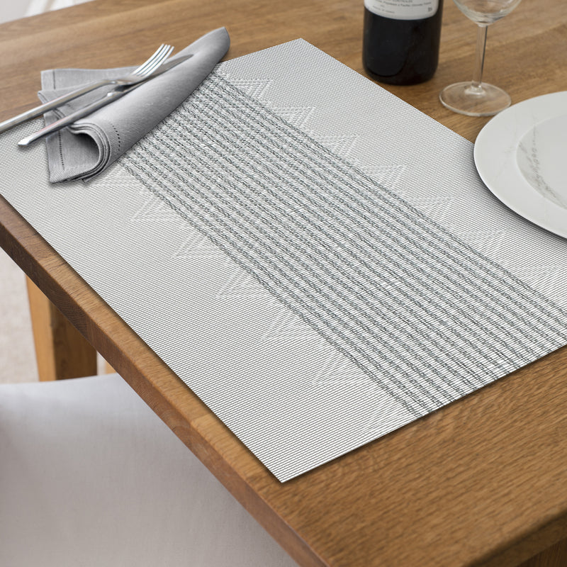 Vinyl Placemat Diamond Band Silver - Set of 12