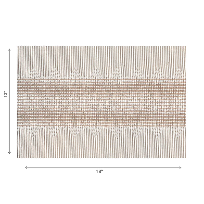 Vinyl Placemat Diamond Band White - Set of 12