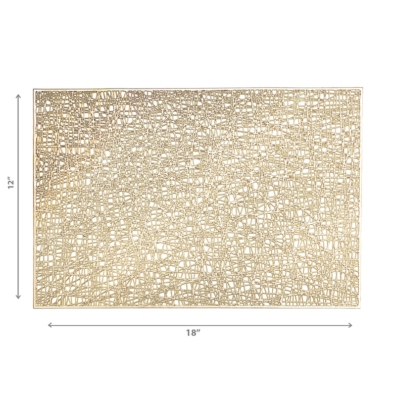 Metallic Laser Cut Pvc Placemat Sisal Champagne - Set of 12