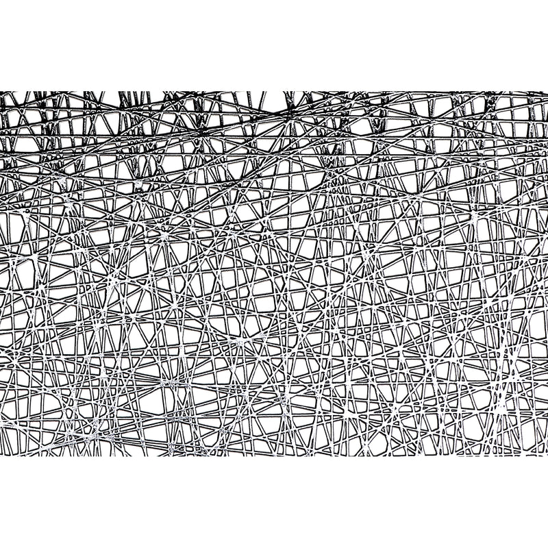 Metallic Laser Cut Pvc Placemat Sisal Silver - Set of 12