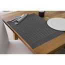 Vinyl Cotton Placemat Pinstripe Black - Set of 12