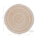 Round Jute Placemat White Mandala - Set of 12