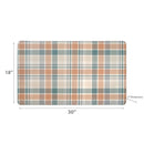 Memory Foam Floor Mat Peachy Cream Plaid