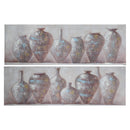 Hand Painted Canvas Wall Art (Clay Pottery) - Set of 2