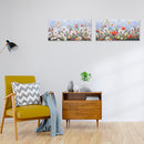 Hand Painted Canvas Wall Art Summer Blossoms - Set of 2