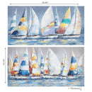 Hand Painted Canvas Wall Art Sail Boats - Set of 2