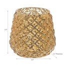 Mercury Diamond Tealight Holder Gold - Set of 2