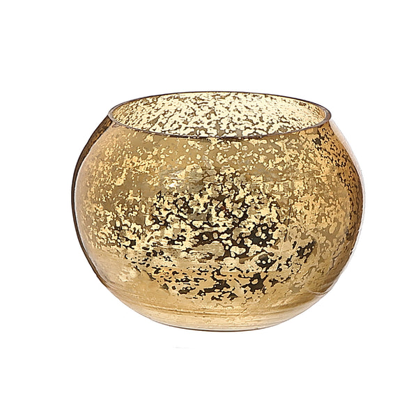 Mercury Curved Tealight Holder Gold - Set of 2