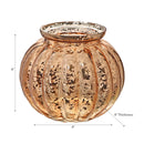 Mercury Sphere Ribbed Tealight Holder Bronze - Set of 2