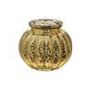 Mercury Sphere Ribbed Tealight Holder Gold - Set of 2
