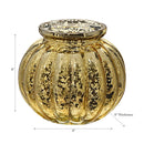Mercury Sphere Ribbed Tealight Holder Gold - Set of 2
