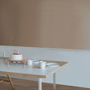 Natural Acacia Wood With Hammered Nickel Cake Stand