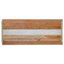 Acacia Wood & Marble Rect. Serving Tray W Gold Handles