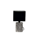 Ceramic Table Lamp With Shade (Slab Marble) (Black)