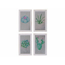 Metal Wall Art With Frame (Cactus) (Assorted) - Set of 4