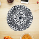 Printed Round Cotton Rope Placemat Blue Mandala - Set of 12