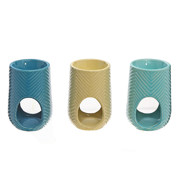 Ceramic Oil Burner (Chevron) (Asstd) - Set of 3