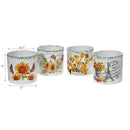 Ceramic Round Planters Sunflower 6/Disp - Set of 4