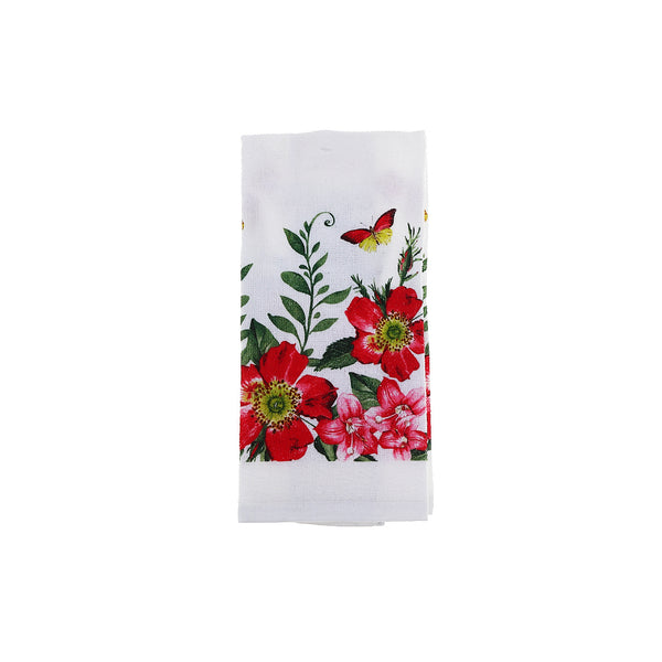 Hand Towel Fiery Red Floral - Set of 6