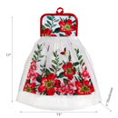 Tie Hand Towel Fiery Red Floral - Set of 2