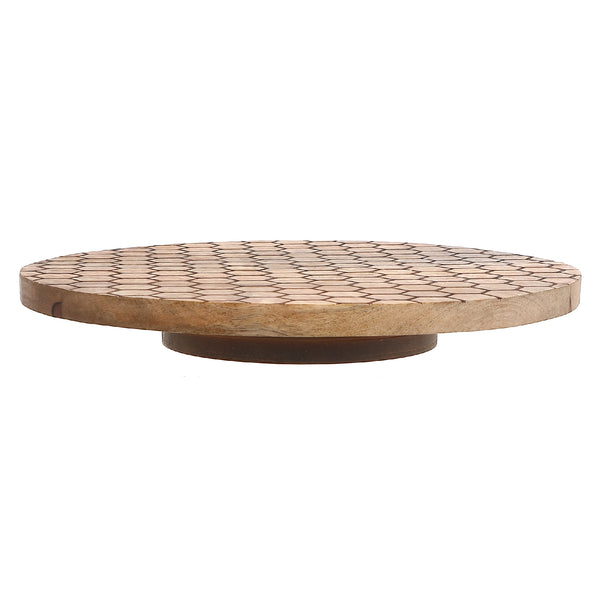 Mango Wood Honeycomb Lazy Susan