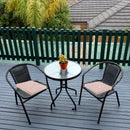 Cross Stripes Outdoor Chairpad Peach - Set of 2